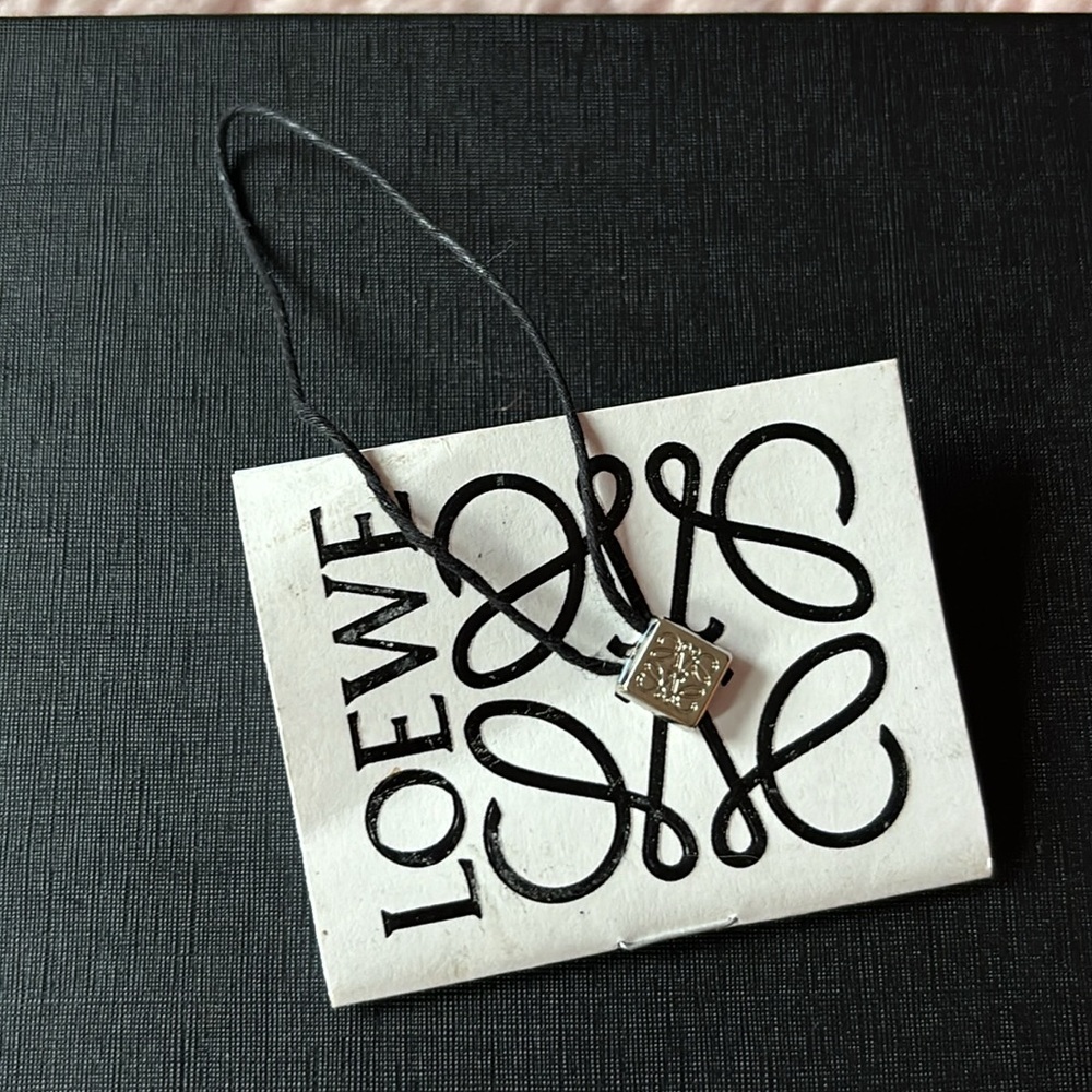 Loewe Silver Tone Square Charm